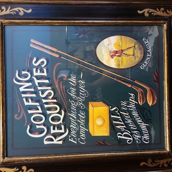 VINTAGE FRAMED GOLF ART WORK - Picture 4 of 4